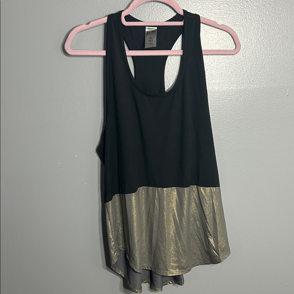 Champion Black and Gold Women's Tank Top